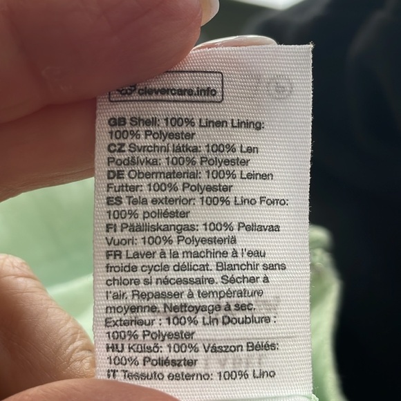 & Other Stories Linen Flounced Hem Mini Dress Mint Green Size 8 (Euro 38) Spring - Picture 13 of 15